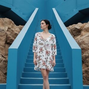 American Rag White Floral Mini Dress